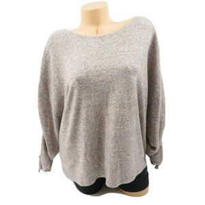 Alkamy Cozy Gathered Sleeve Brushed Knit Pullover